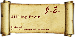 Jilling Ervin névjegykártya