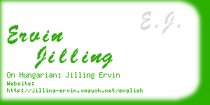 ervin jilling business card